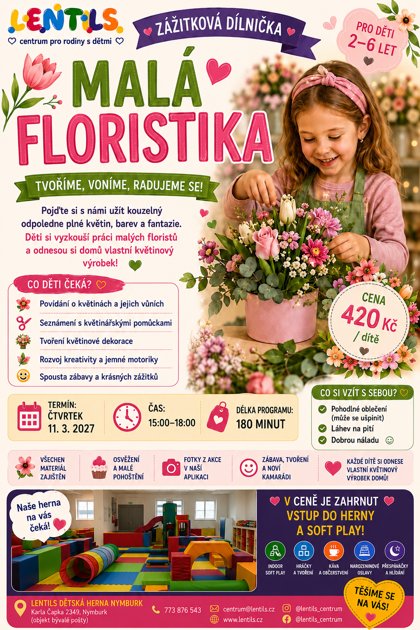 Zážitková dílnička Malá floristika, plakát