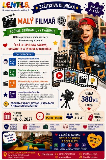 Zážitková dílnička Malý filmař, plakát
