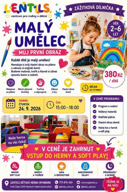 Zážitková dílnička Malý umělec – můj první obraz, plakát
